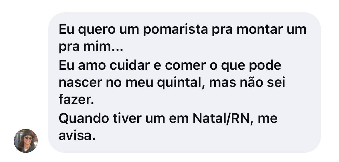 Mensagem de Natal/RN pedindo um pomarista
